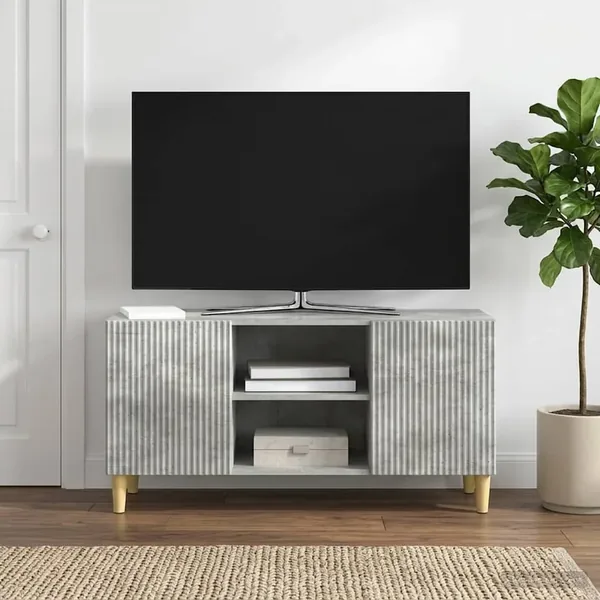 Meuble TV Gris béton 102 x 34,5 x 50 cm Bois d'ingénierie