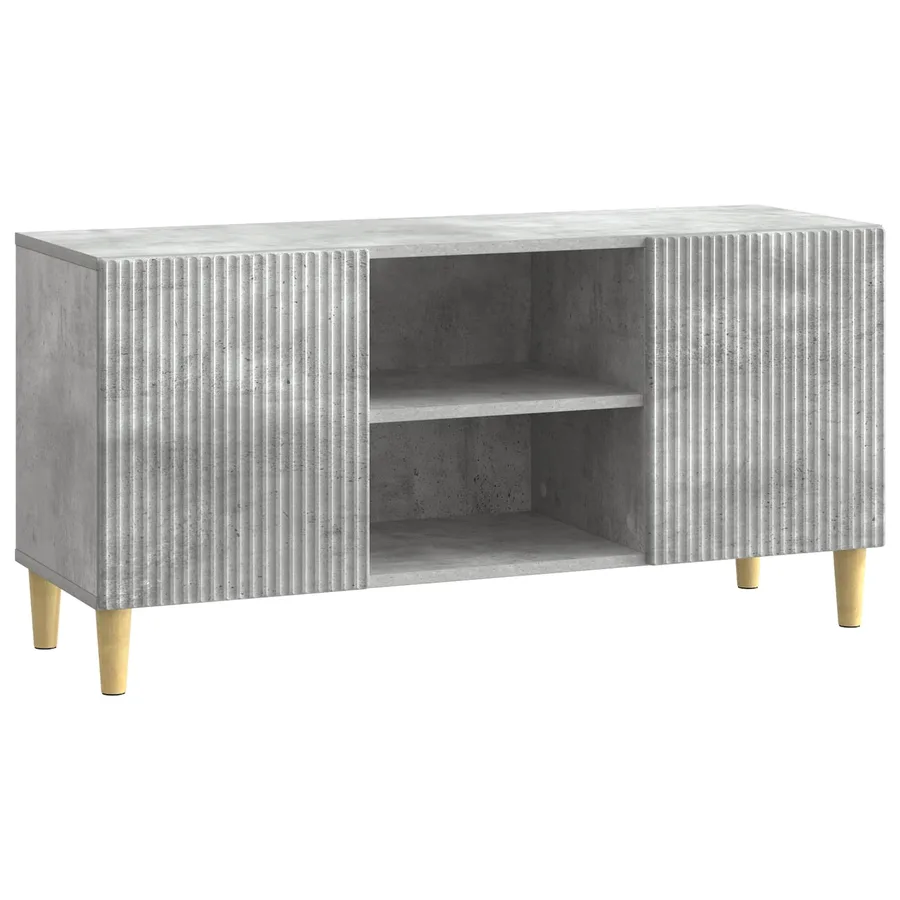 Meuble TV Gris béton 102 x 34,5 x 50 cm Bois d'ingénierie - 2