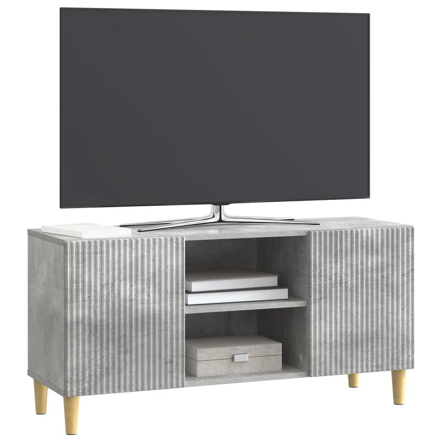 Meuble TV Gris béton 102 x 34,5 x 50 cm Bois d'ingénierie - 3