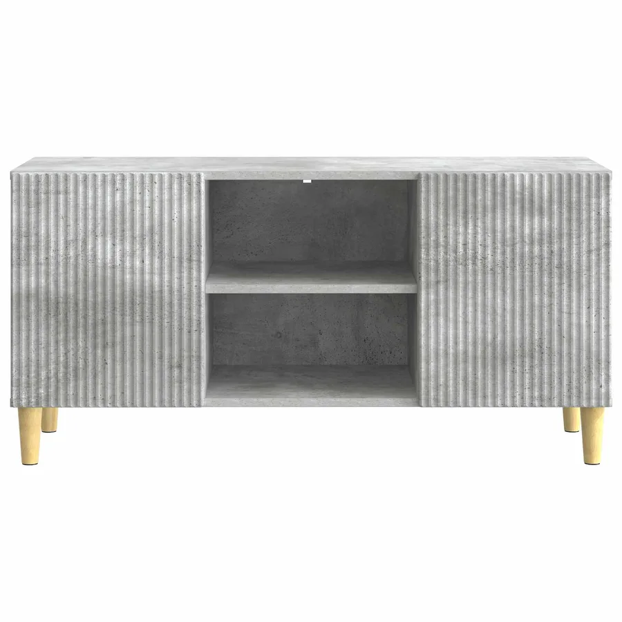 Meuble TV Gris béton 102 x 34,5 x 50 cm Bois d'ingénierie - 6