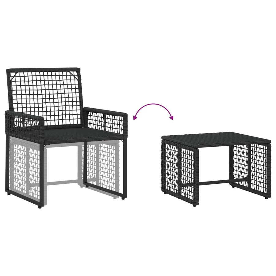 Ensemble de meubles d'extérieur 5 pcs Noir et turquoise - 10