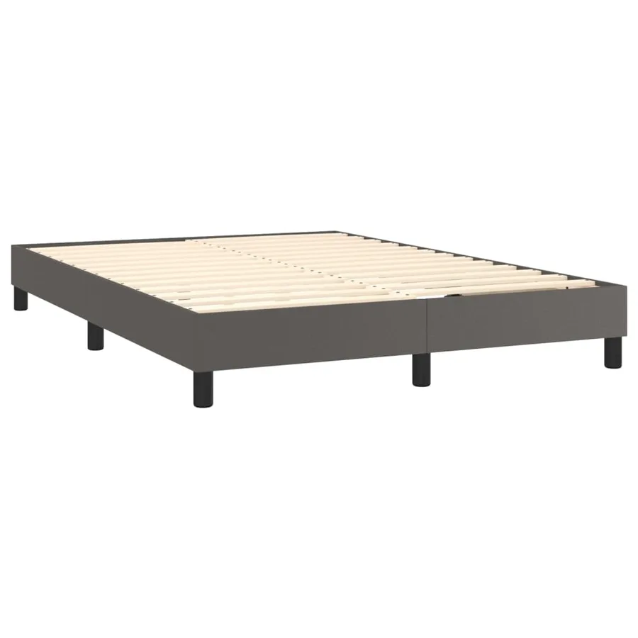 Sommier à lattes de lit avec matelas et LED Gris 140x200 cm - 5