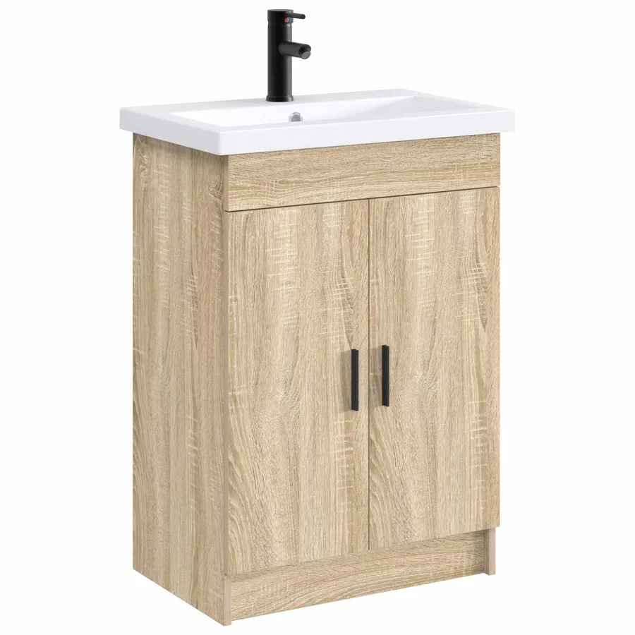 Lavabo de salle de bains Noir Mat 61 x 40 x 16,5 cm métal - 3