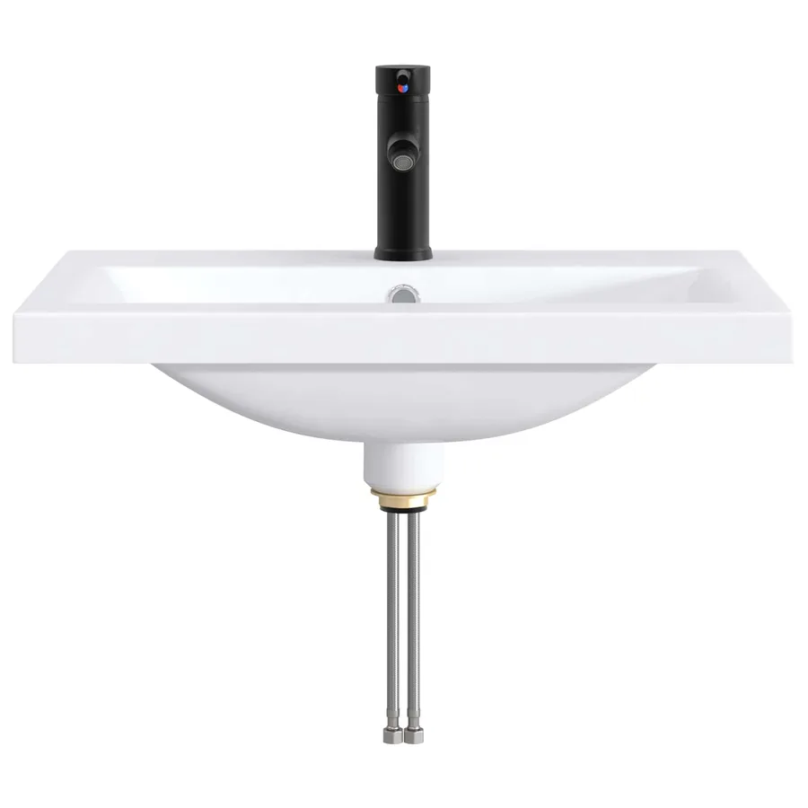 Lavabo de salle de bains Noir Mat 61 x 40 x 16,5 cm métal - 4