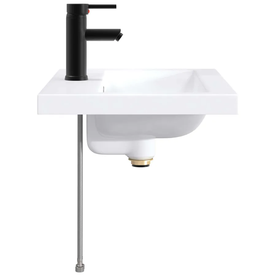 Lavabo de salle de bains Noir Mat 61 x 40 x 16,5 cm métal - 5