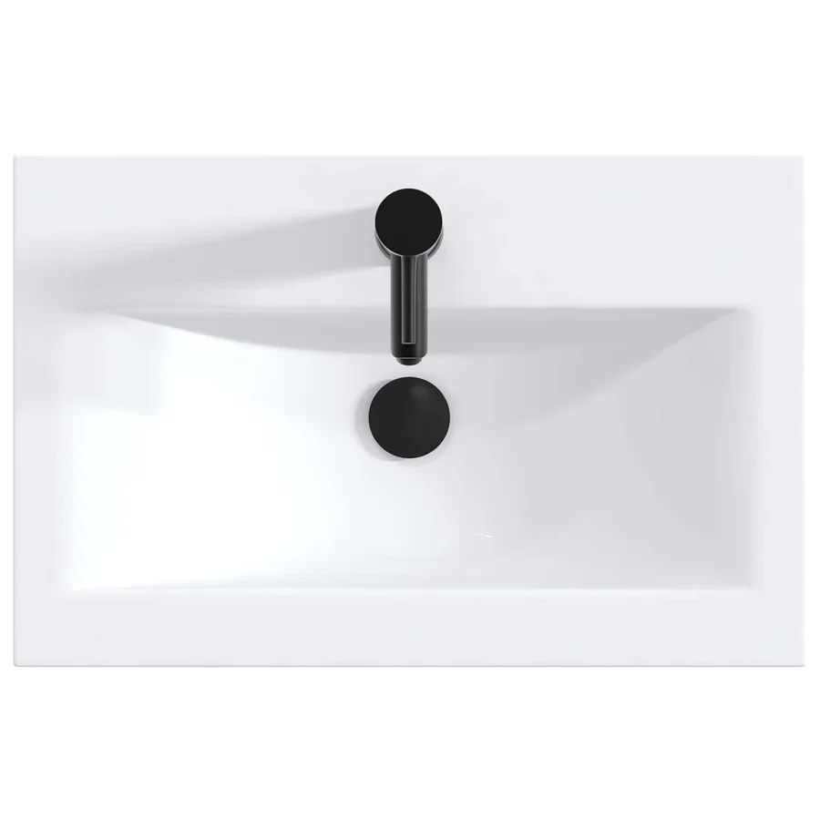 Lavabo de salle de bains Noir Mat 61 x 40 x 16,5 cm métal - 7