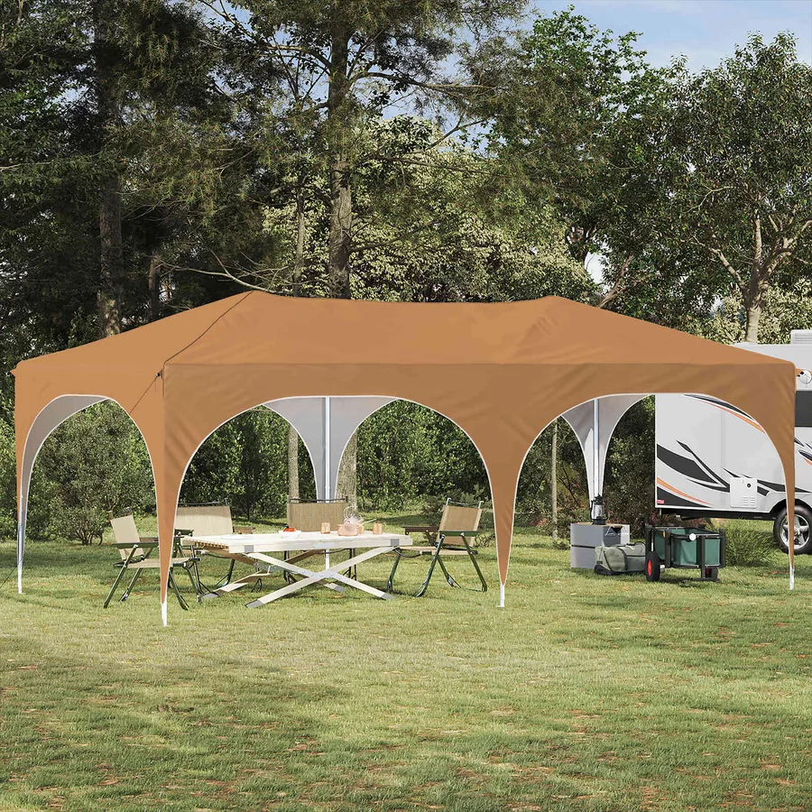 Tente de fête pop-up 575 x 288 x 245 cm Beige Tissu Oxford