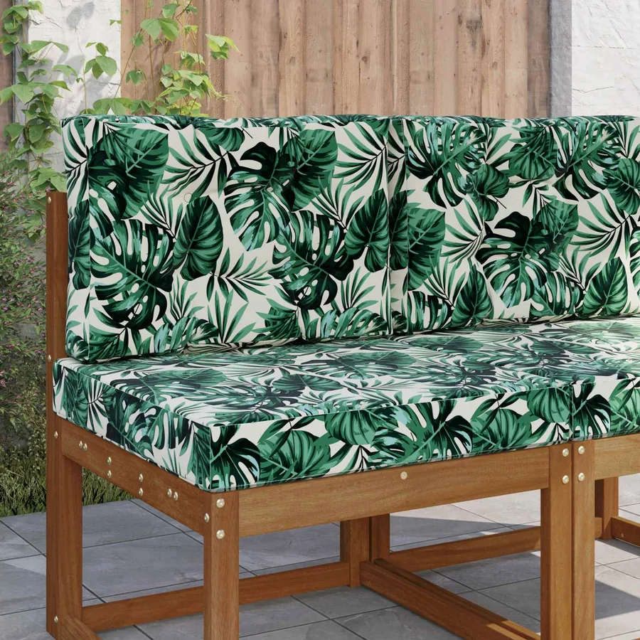 Coussin de canapé d'extérieur 2 pcs Motif feuille Polyester