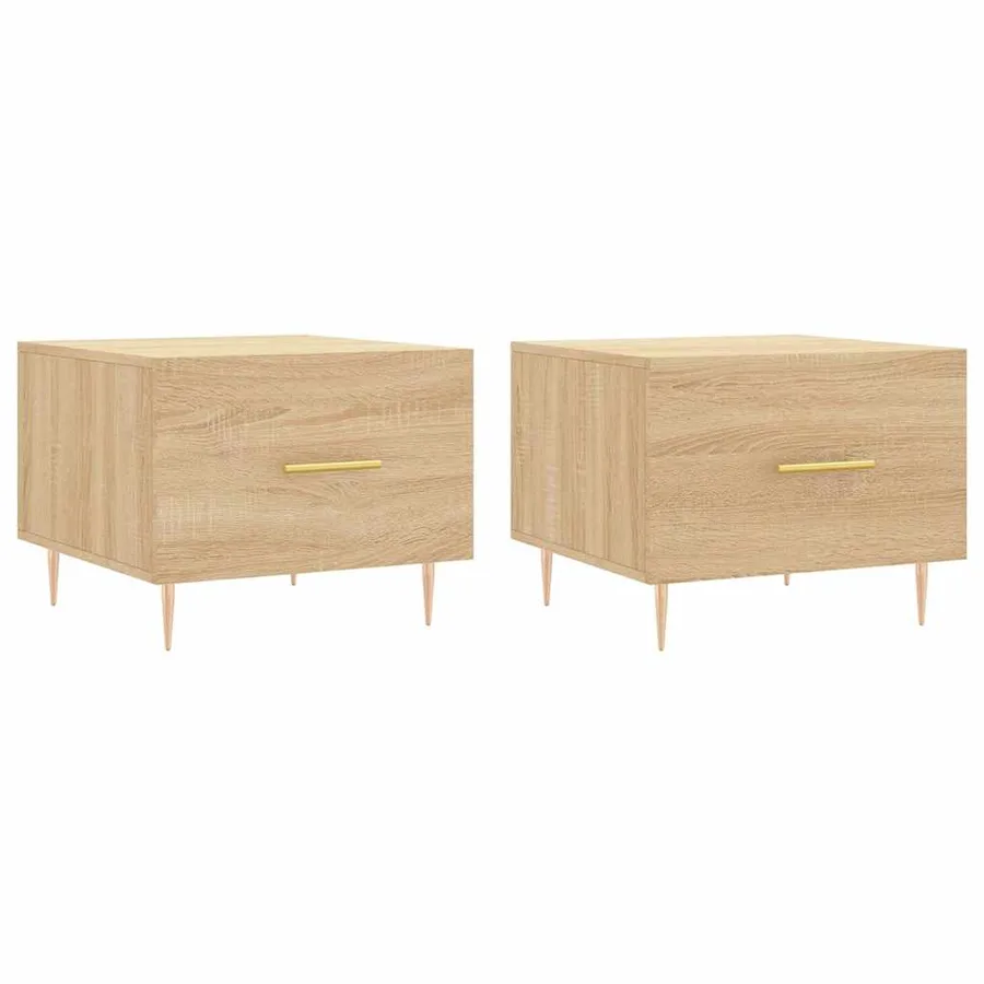 Tables basses 2 pcs chêne sonoma 50x50x40 cm bois d'ingénierie - 2