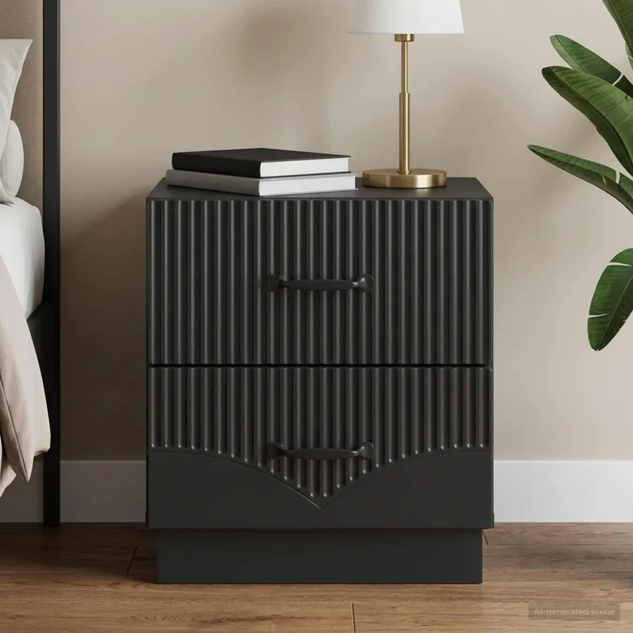 Cabinet de chevet Noir 43 x 34,5 x 44,5 cm Bois d'ingénierie