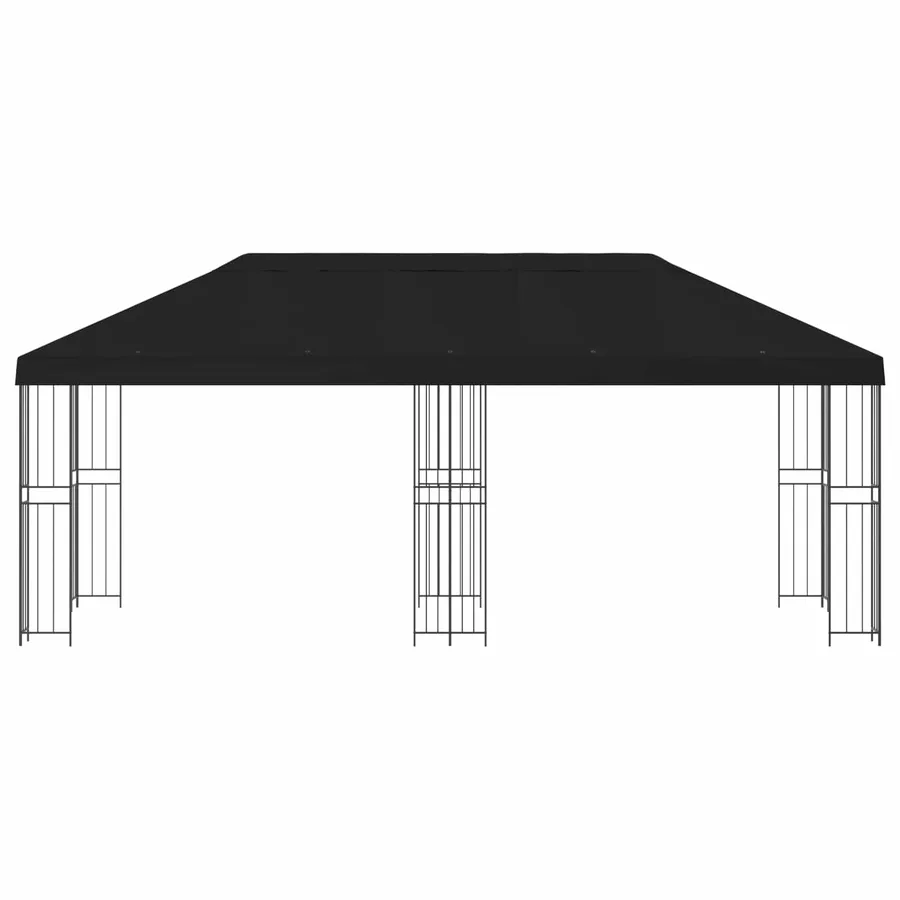 Gazebo avec murs latéraux 6 x 3 m Noir Polyester et Acier 190 - 3