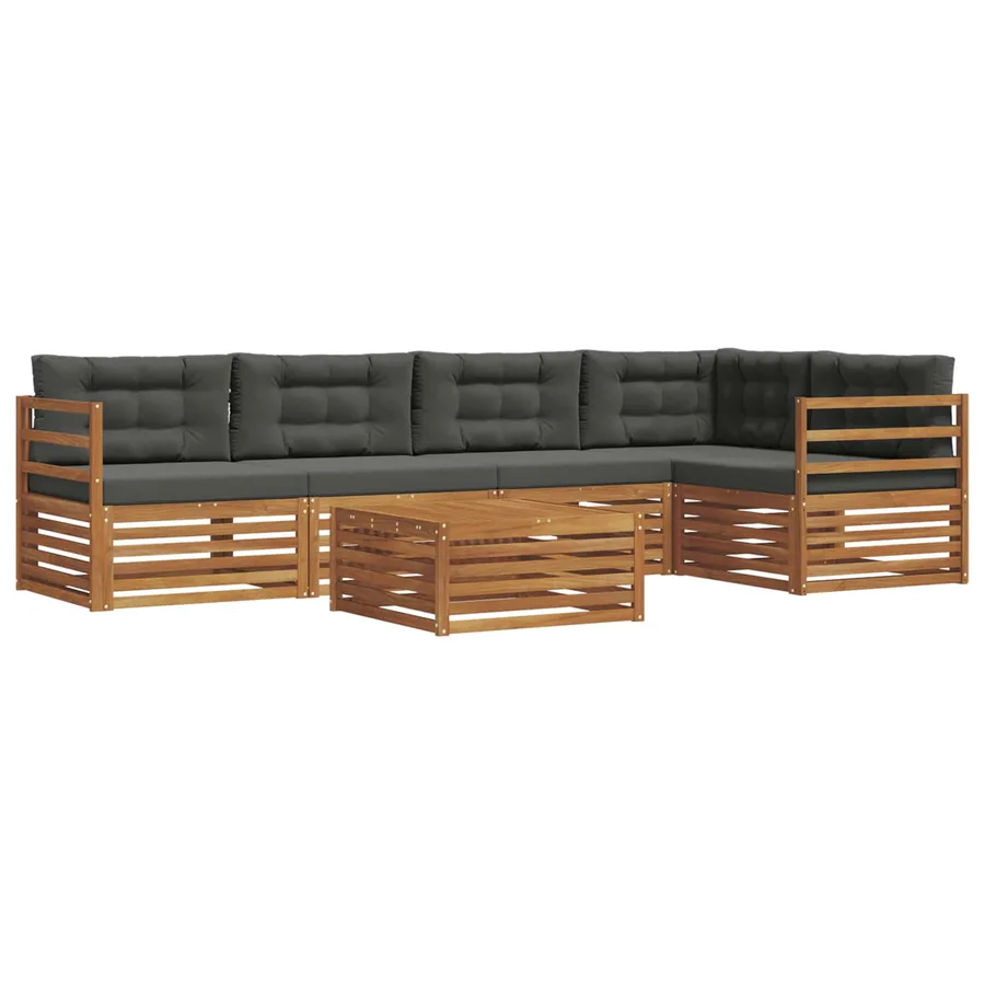 Ensemble de canapés d'extérieur 6 pcs Naturel et Anthracite - 2