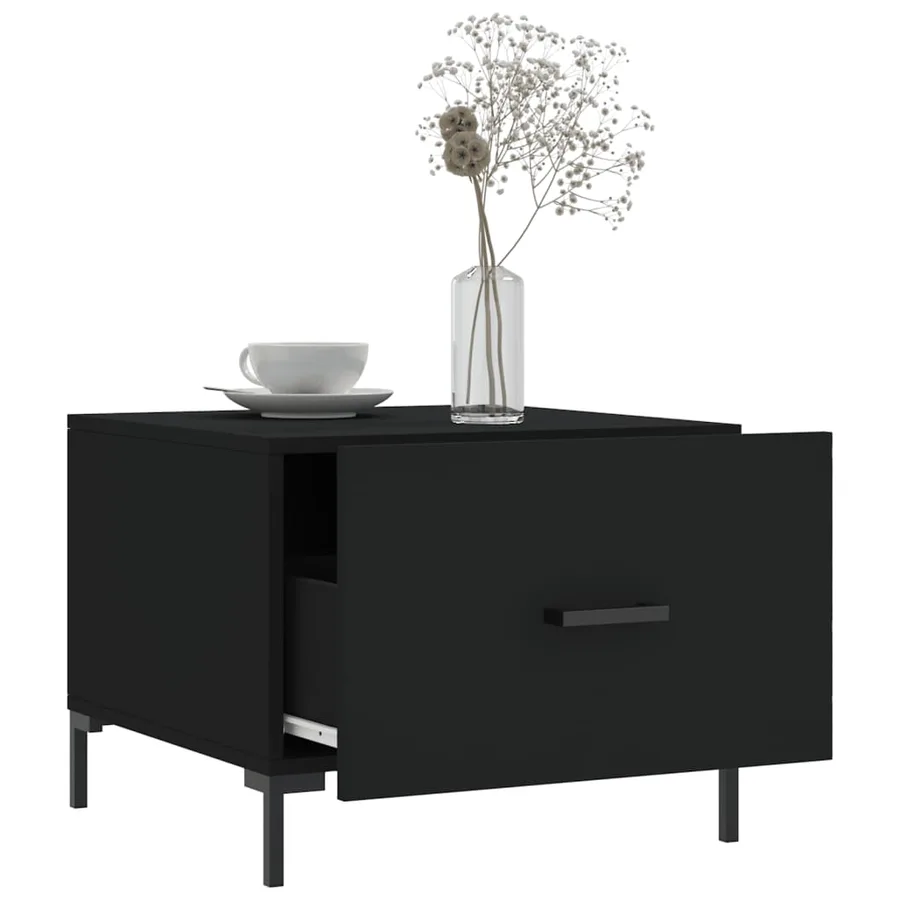 Tables basses 2 pcs noir 50x50x40 cm bois d'ingénierie - 4