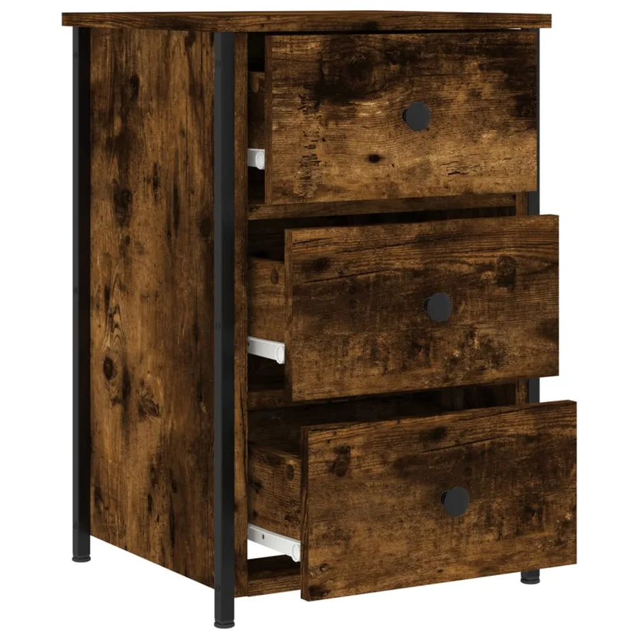 Tables de chevet 2 pcs chêne fumé 40x36x60 cm bois d’ingénierie - 7