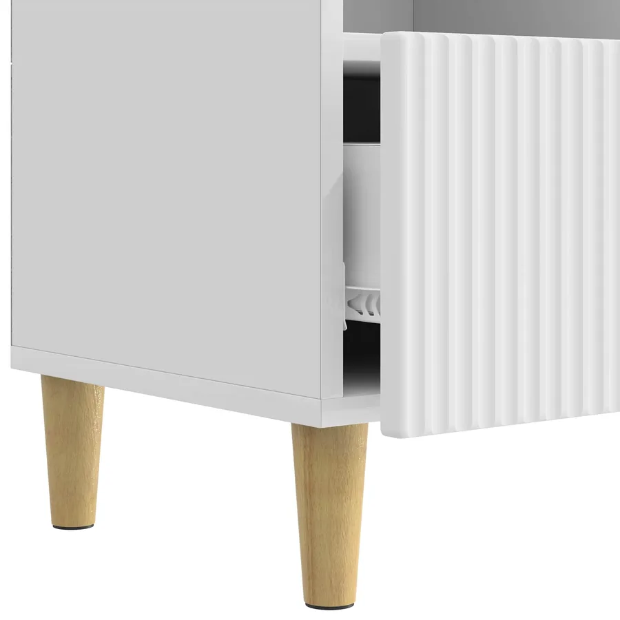 Meuble TV Blanc brillant 102 x 34,5 x 50 cm Bois d'ingénierie - 9