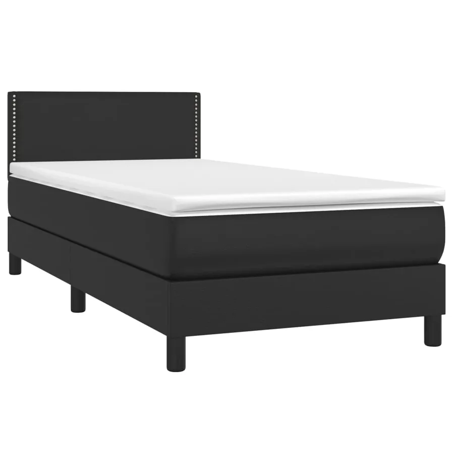 Sommier à lattes de lit et matelas LED Noir 90x190cm Similicuir - 3