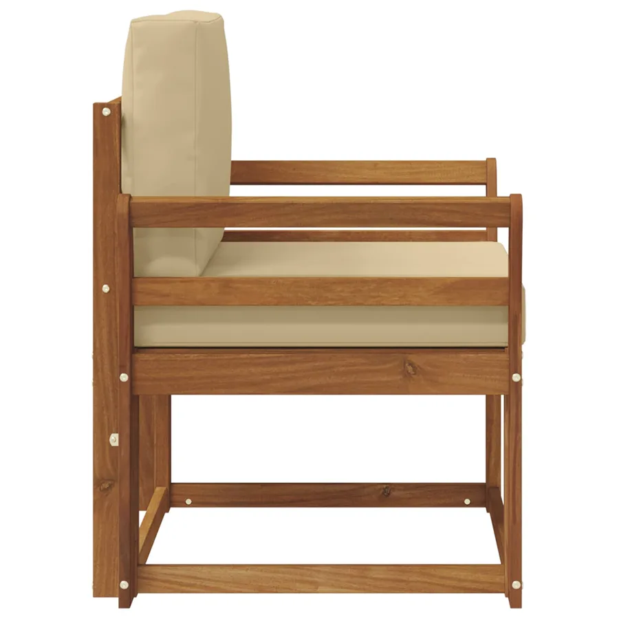 Canapé d’extérieur Bois d'acacia massif et polyester Naturel - 4