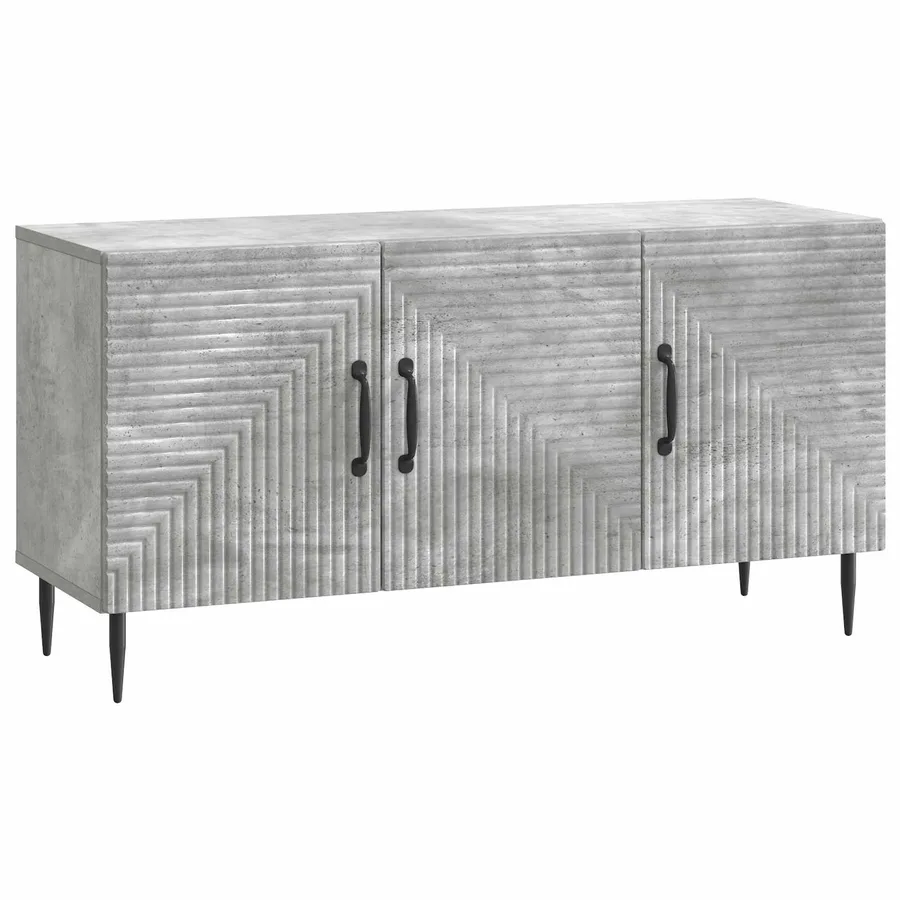 Meuble TV Gris béton 99 x 34,5 x 50 cm Bois d'ingénierie - 2