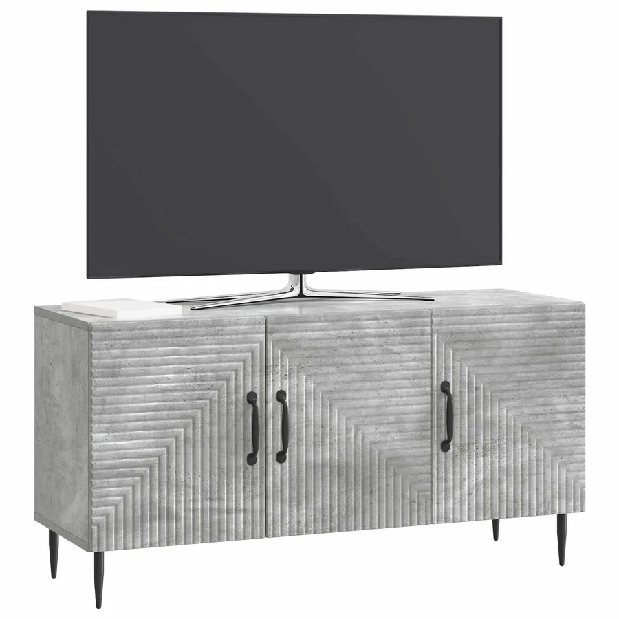Meuble TV Gris béton 99 x 34,5 x 50 cm Bois d'ingénierie - 3