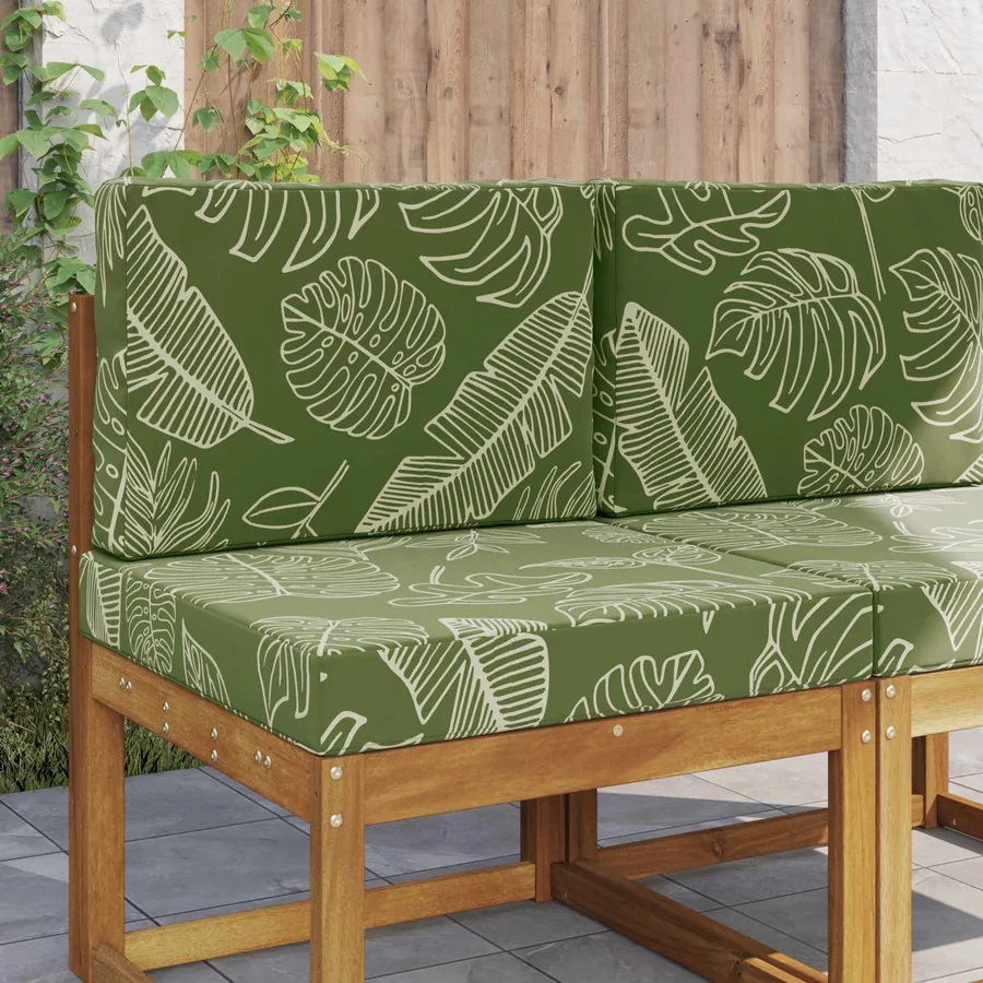 Coussin de canapé d'extérieur 2 pcs Modèle feuille Polyester