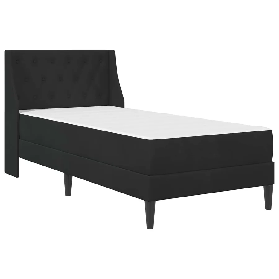 Cadre de lit avec matelas avec matelas Noir 90 x 200 cm Velours - 3