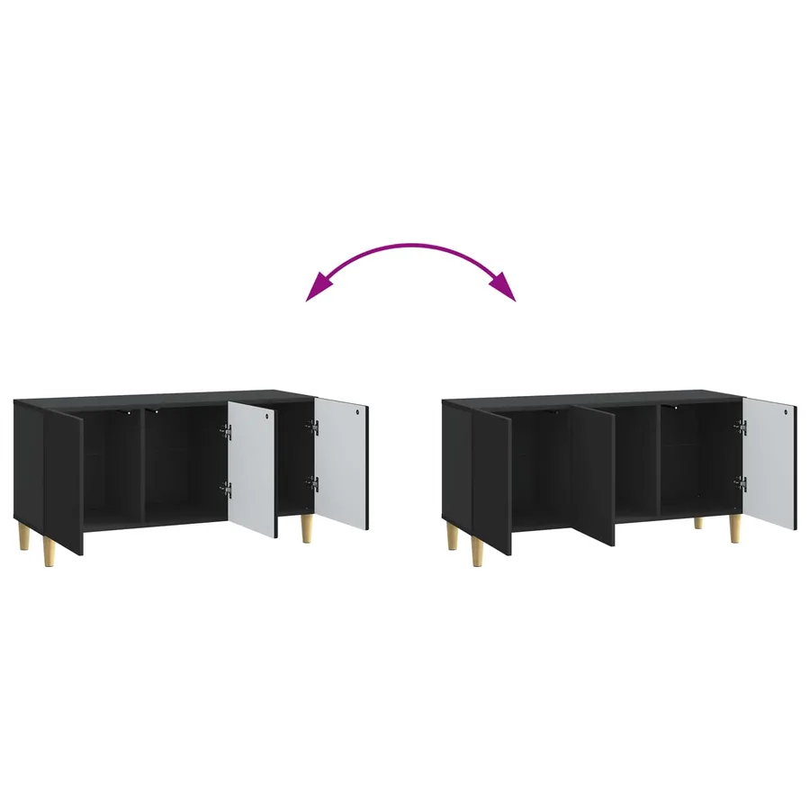 Meuble TV Noir 99 x 34,5 x 50 cm Bois d'ingénierie - 11