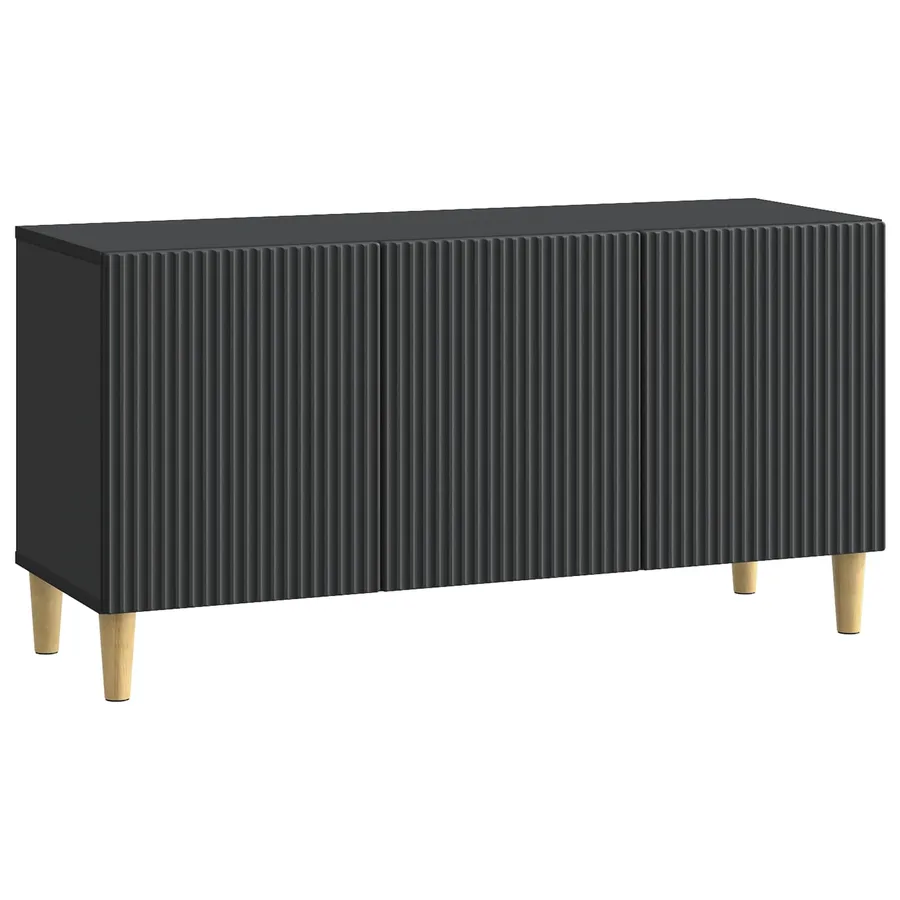 Meuble TV Noir 99 x 34,5 x 50 cm Bois d'ingénierie - 2