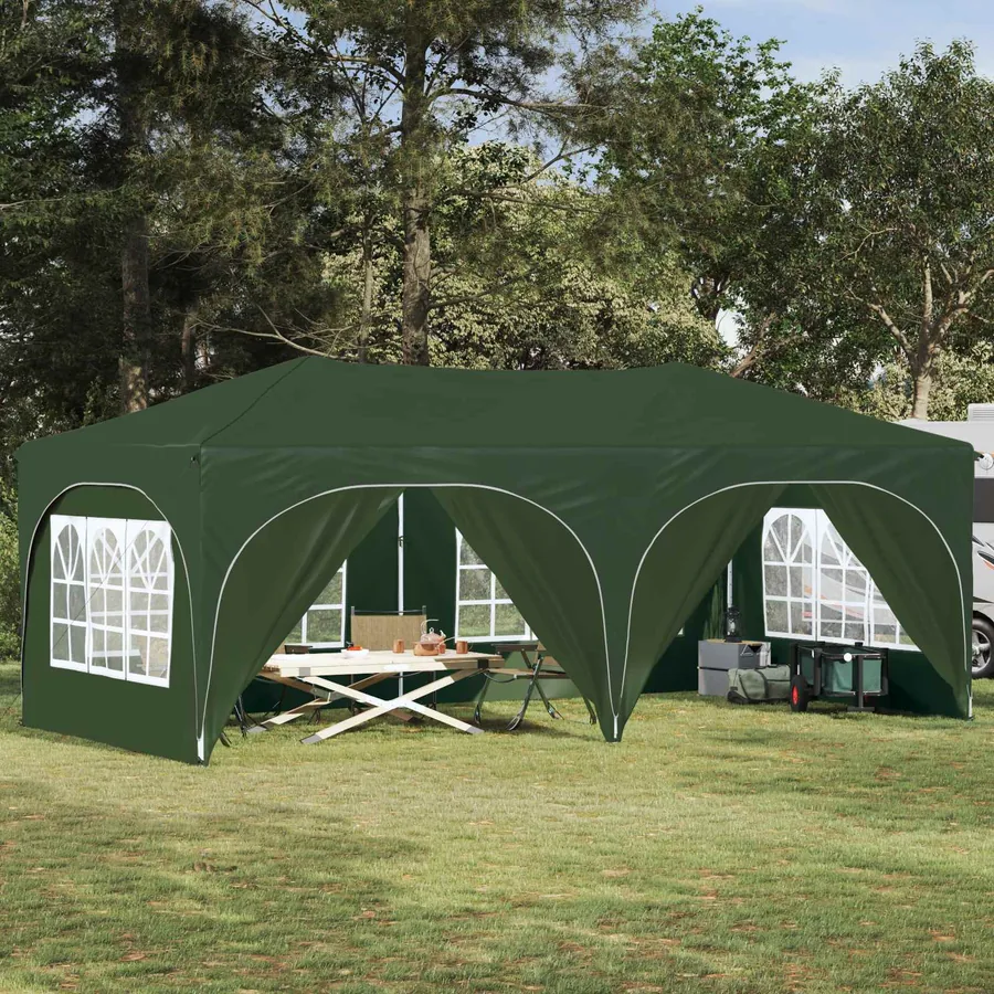 Tente de fête pop-up 575 x 288 x 245 cm Vert Tissu Oxford