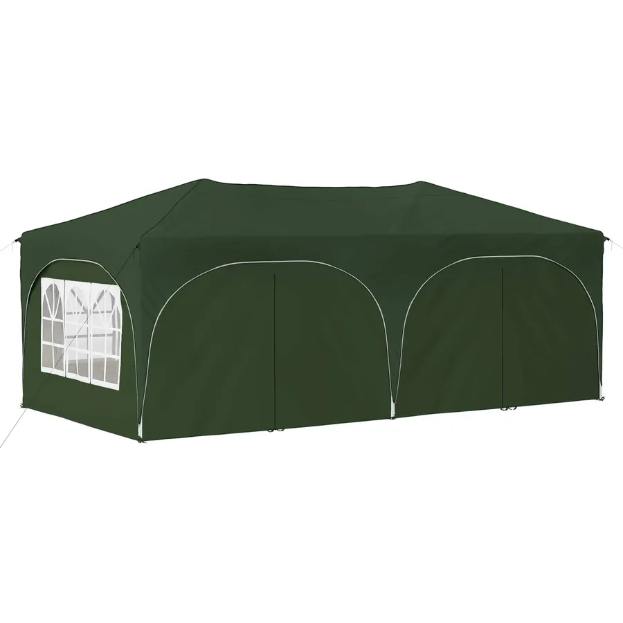 Tente de fête pop-up 575 x 288 x 245 cm Vert Tissu Oxford - 4
