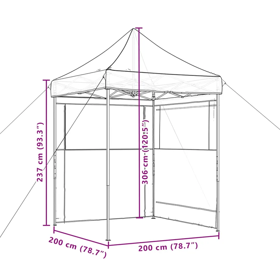 Tente de fête Terre cuite 200 x 200 x 306 cm Tissu Oxford - 11