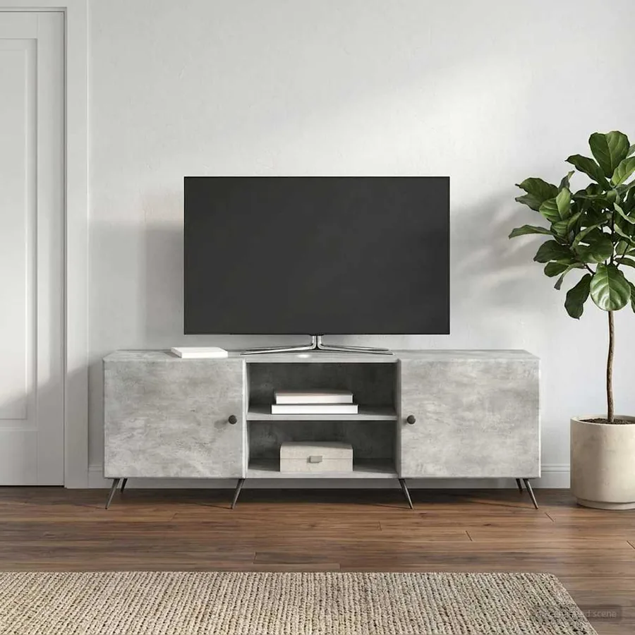 Meuble TV Gris béton 150 x 31 x 50 cm Bois d'ingénierie