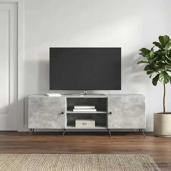 Meuble TV Gris béton 150 x 31 x 50 cm Bois d'ingénierie