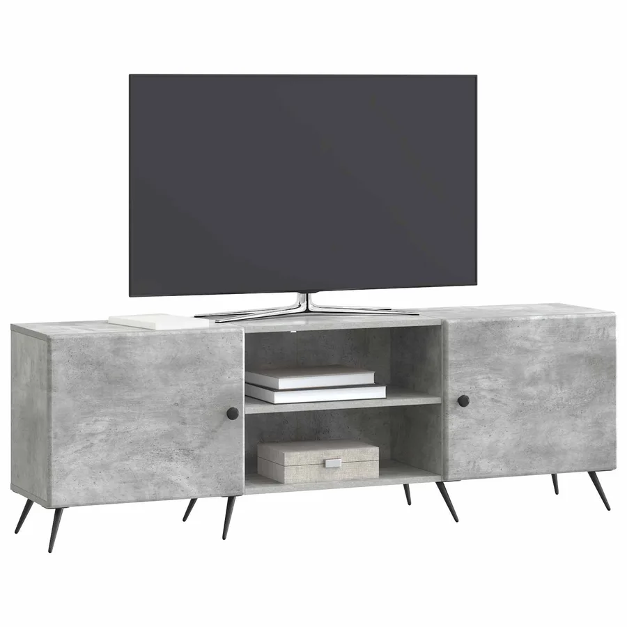 Meuble TV Gris béton 150 x 31 x 50 cm Bois d'ingénierie - 3