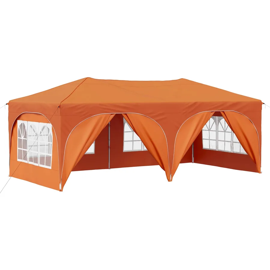 Tente de fête pop-up 575 x 288 x 245 cm Orange Tissu Oxford - 2