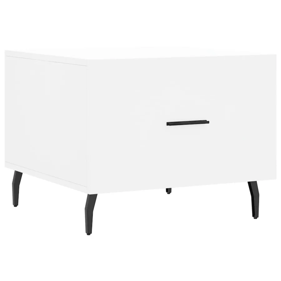Table basse blanc 50x50x40 cm bois d'ingénierie - 2