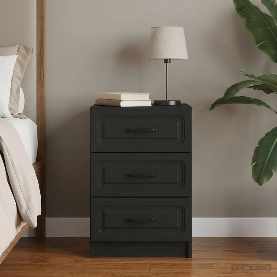 Cabinet de chevet Noir 43 x 41 x 63,5 cm Bois d'ingénierie