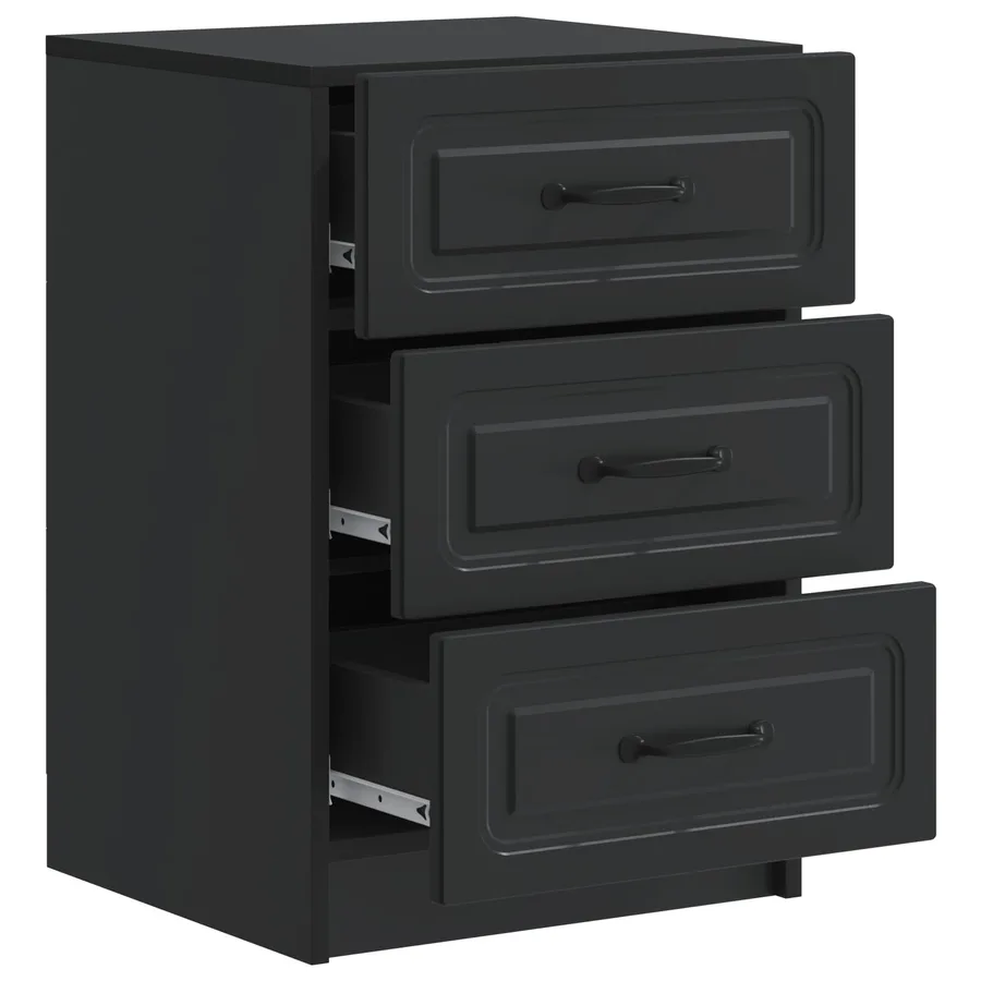Cabinet de chevet Noir 43 x 41 x 63,5 cm Bois d'ingénierie - 4