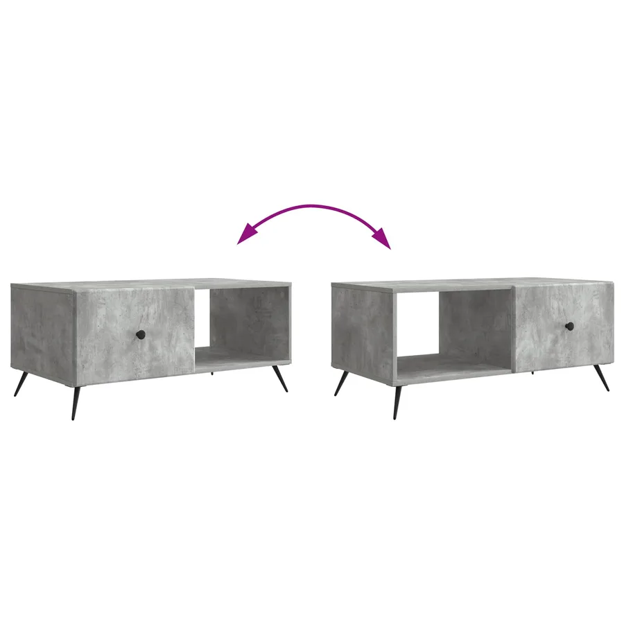 Table basse Gris béton 90 x 50 x 40 cm Bois d'ingénierie - 10