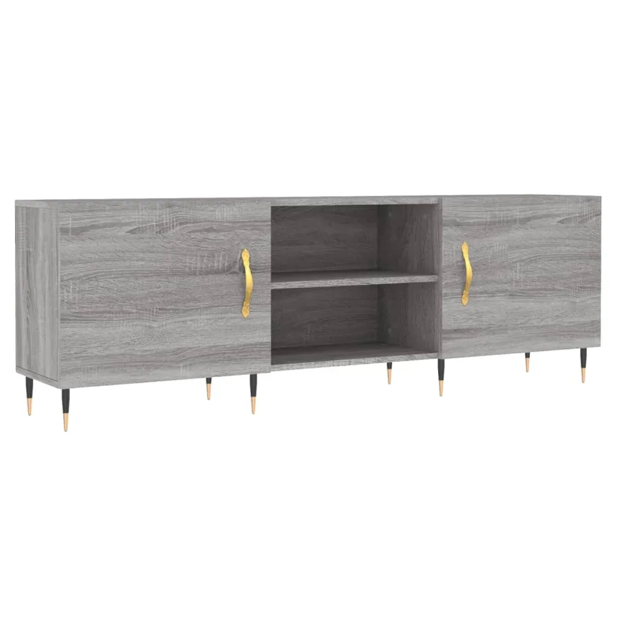 Meuble TV sonoma gris 150x30x50 cm bois d'ingénierie - 2