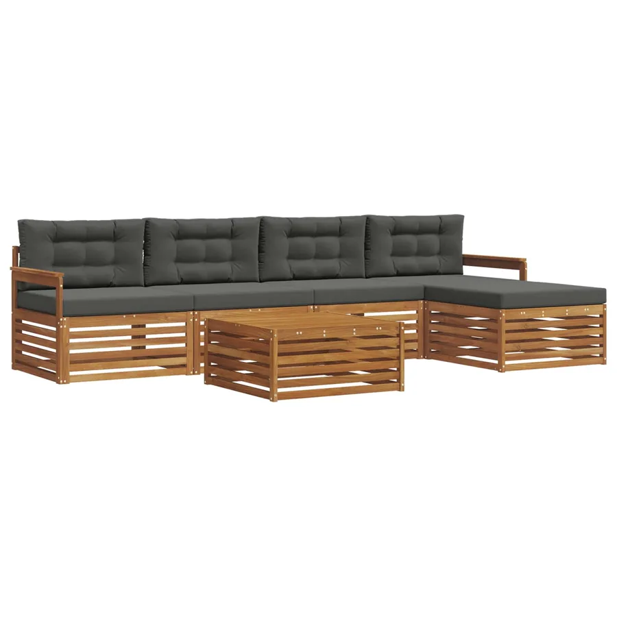 Ensemble de canapés d'extérieur 6 pcs Naturel et Anthracite - 2