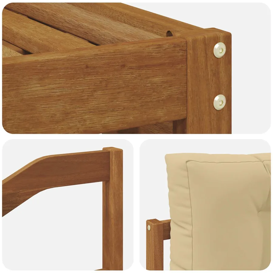 Ensembles de canapés avec coussin 6 pcs Naturel et Beige - 5