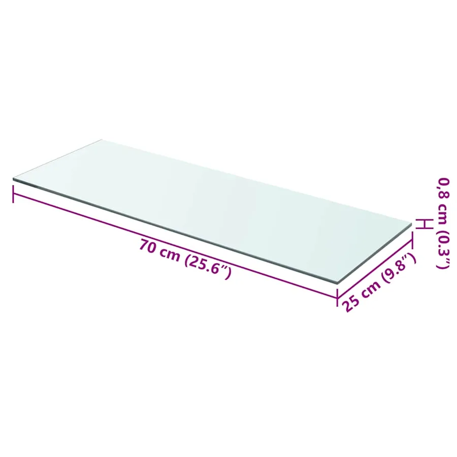 Panneaux d'étagère 2 pcs Verre Transparent 70x25 cm - 4