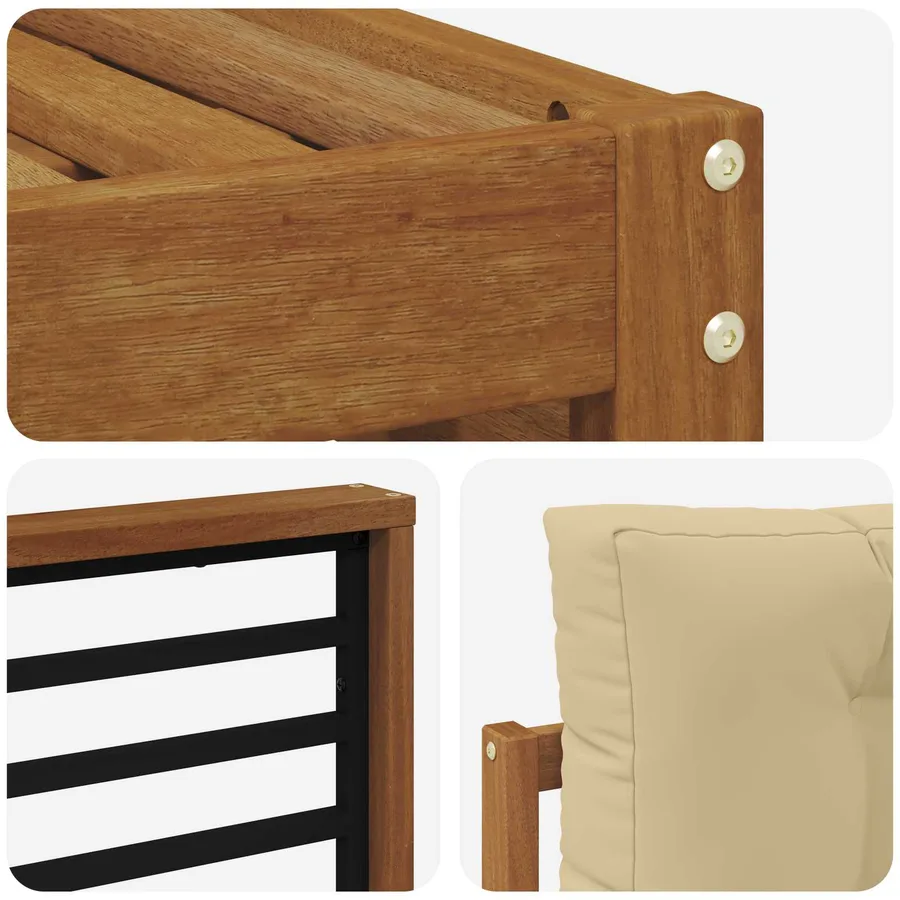 Ensemble de canapés d'extérieur 8 pcs Naturel et Beige - 6