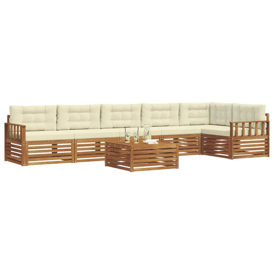 Ensemble de canapés d'extérieur 7 pcs Naturel et Crème - 3