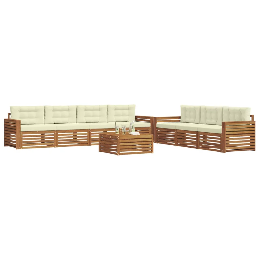 Ensemble de canapés d'extérieur 8 pcs Naturel et Crème - 3