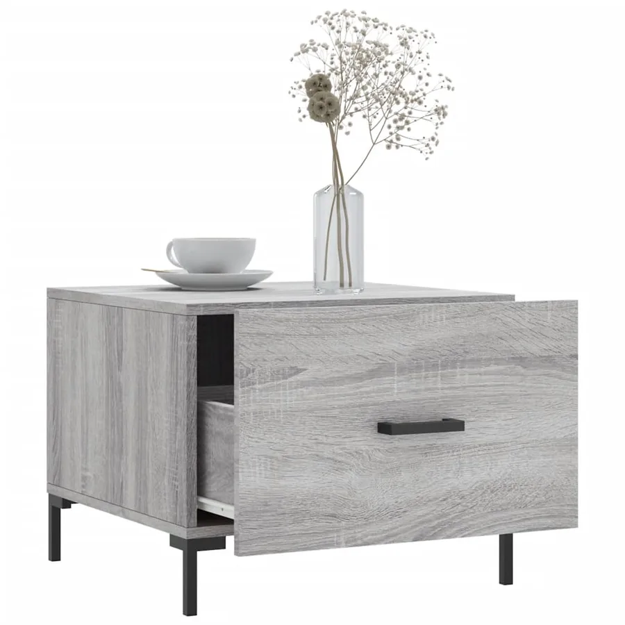 Tables basses 2 pcs sonoma gris 50x50x40 cm bois d'ingénierie - 4