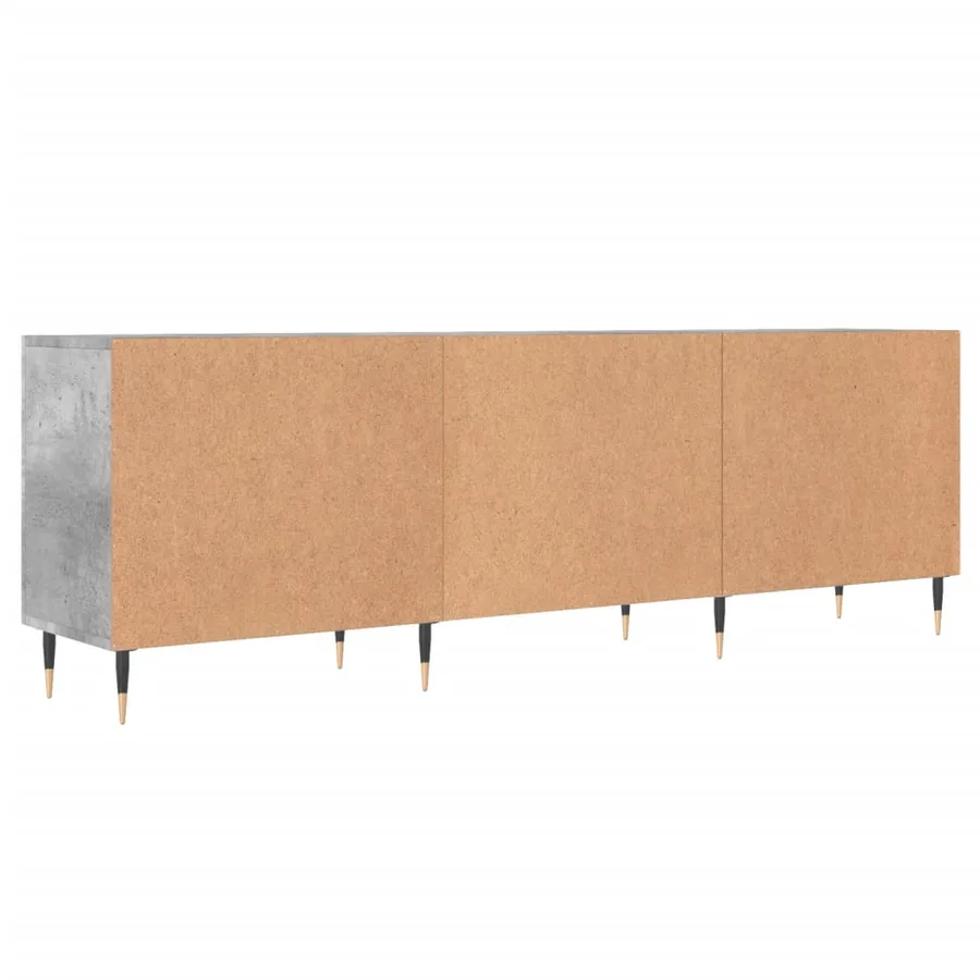 Meuble TV gris béton 150x30x50 cm bois d'ingénierie - 8