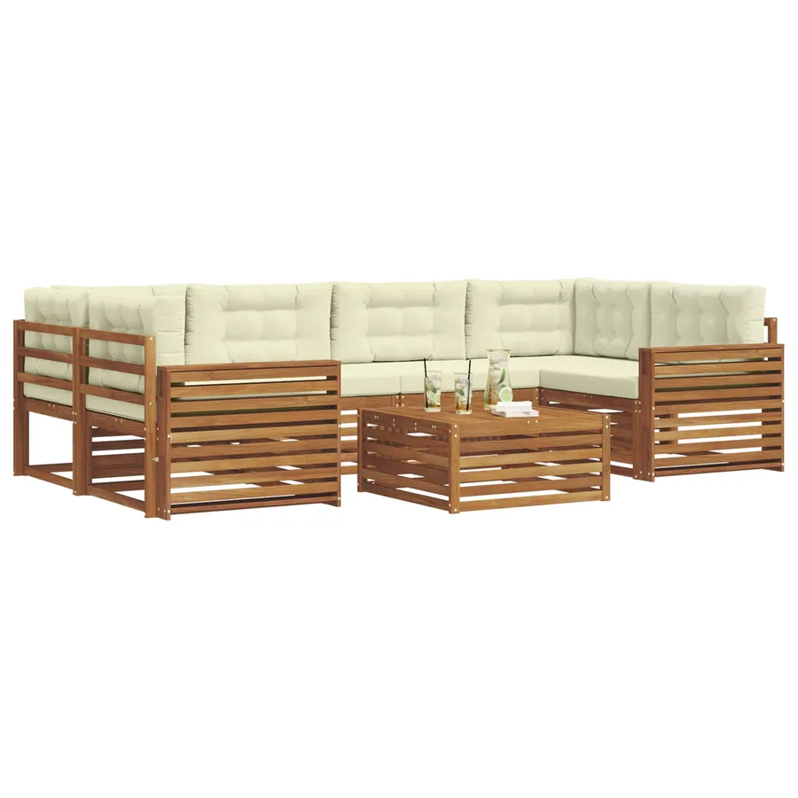 Ensemble de canapés d'extérieur 7 pcs Naturel et Crème - 3
