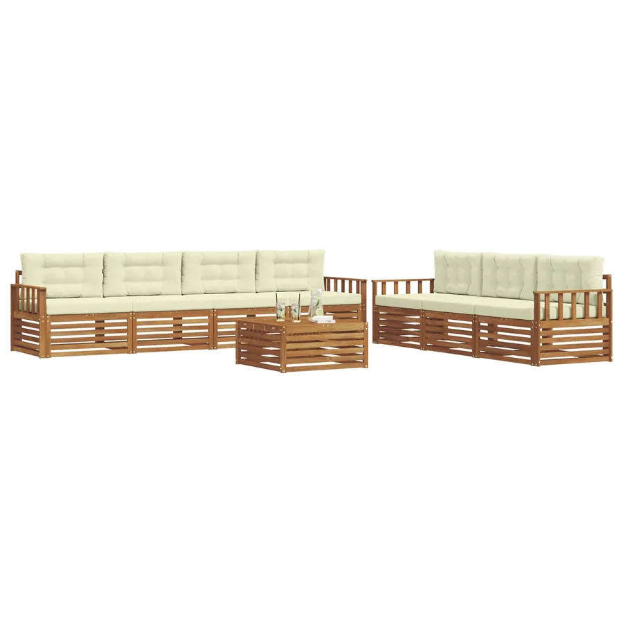 Ensemble de canapés d'extérieur 8 pcs Naturel et Crème - 3