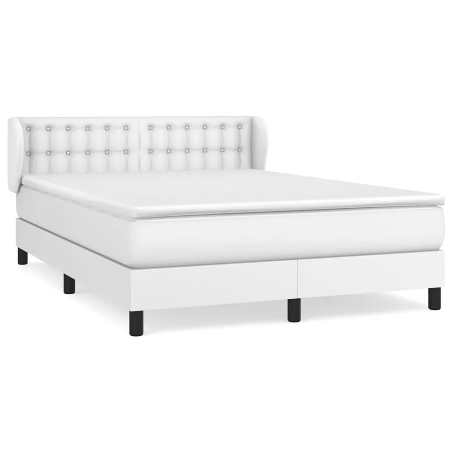 Sommier à lattes de lit avec matelas Blanc 140x200cm Similicuir - 2